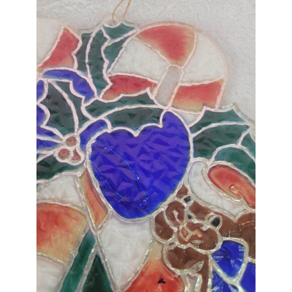 Vintage Crystalline Window Decor Stained Glass Look Plastic Christmas Decoration - Picture 8 of 11